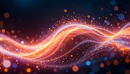 Obraz premium Vibrant Abstract Background with Colorful Light Trails and Bokeh Effect