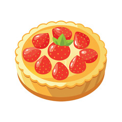 Delicious dessert with fresh strawberries, cream, and pastry on a plate