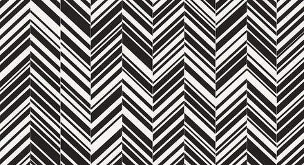 Abstract Black and White Chevron Pattern Geometric Design Texture