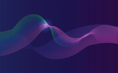 Abstract digital background with flowing curved lines, glowing wave patterns, and gradient neon colors, perfect for modern technology concept, elegant line art, minimal wallpaper, futuristic vector.