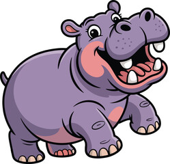 Fototapeta premium Cute Hippopotamus Vector