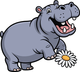 Fototapeta premium Cute Hippopotamus Vector