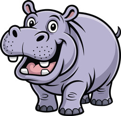 Fototapeta premium Cute Hippopotamus Vector