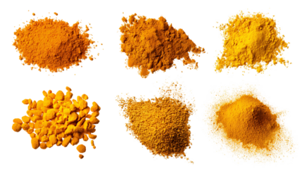Turmeric powder variations, texture and color