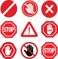 set of  warning signs