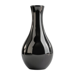 Sleek black ceramic vase with modern design, perfect for adding elegance to any decor. Its smooth surface reflects light beautifully
