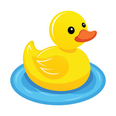 Fototapeta premium Isolated yellow rubber duck toy for baby bath fun