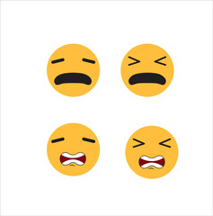 sad emoji vector set icon