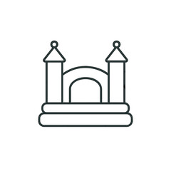 Outline of a children's inflatable bounce castle for outdoor fun  