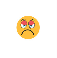 sad and angry  face isolated