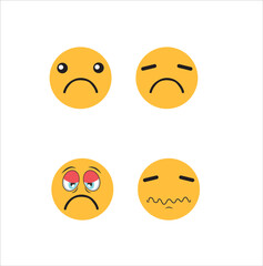 set of sad cartoon vector