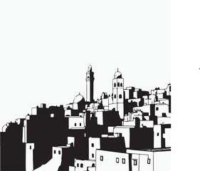 Obraz premium vector illustration of a city