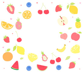 Obraz premium fruit collection in flat illustration style
