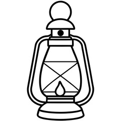 Lantern Light line art vector
