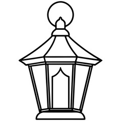 Lantern Light line art vector