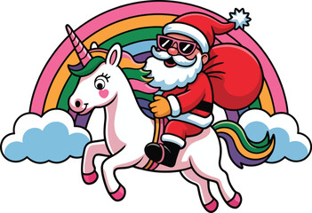 Santa Riding Unicorn
