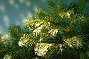 Obraz premium Tropical Palm Leaves Close Up Nature Background