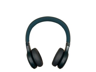 Dark green big headphones on a plain bright white background for banners, for advertising. copy space. High quality photo