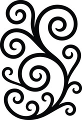 Abstract floral pattern with swirling vintage elements and seamless decorative design