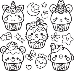 set of cupcakes