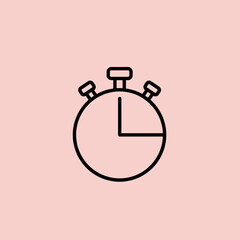 Obraz premium Minimal stopwatch icon with quarter segment on pink