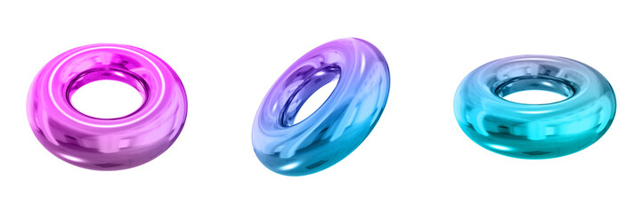 3D Chrome Metallic Abstract Shape Objects, 3d rendering steel gradient shape design element, futuristic, shiny design