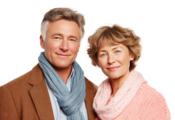 [Transparent Background PNG]Portrait of a Couple in Winterwear