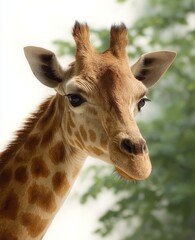 Naklejka premium Close Up of a Giraffes Head and Neck