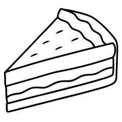 Minimalist Cake Slice Outline Vector