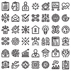 Outline Icon Set 2 Related to Company Values, Business Ethics, and Corporate Goals vector in Adobe Illustrator Artwork