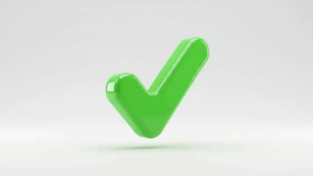 Green check mark symbolizing approval or confirmation, floating against a clean, minimalistic background