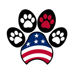 national k9 veterans day vector dog paw print