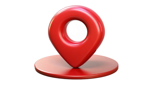 Red location pin on transparent background. Red pin point. map address location pointer symbol