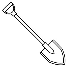 Minimalist Shovel Outline Illustration
