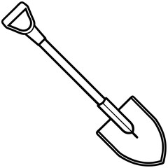 Minimalist Shovel Outline Illustration