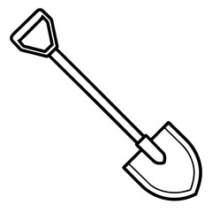 Minimalist Shovel Outline Illustration