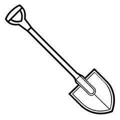 Minimalist Shovel Outline Illustration