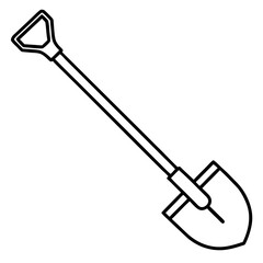 Minimalist Shovel Outline Illustration