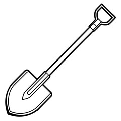 Minimalist Shovel Outline Illustration