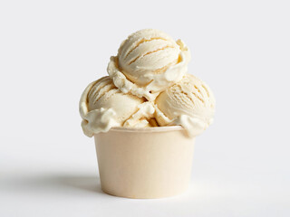 Delicious Vanilla Ice Cream Scoops in a Cup