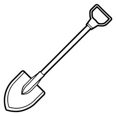 Minimalist Shovel Outline Illustration