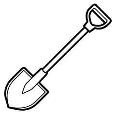 Minimalist Shovel Outline Illustration
