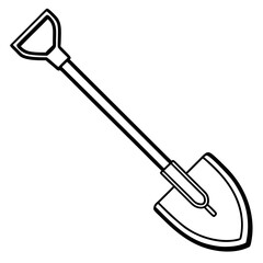 Minimalist Shovel Outline Illustration