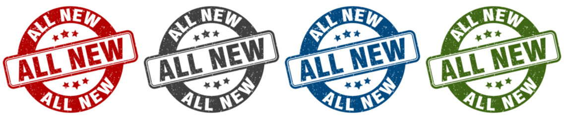all new stamp. all new round stamp set isolated on white background