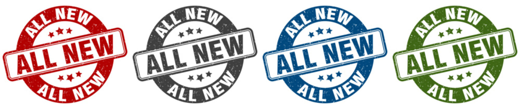 all new stamp. all new round stamp set isolated on white background