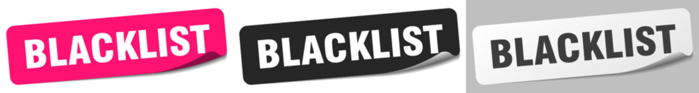 blacklist sticker. blacklist sticker set on white background