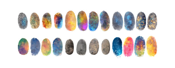 Pack of Vibrant Fingerprint Art Colorful Abstract Prints for Design Projects against transparent Background