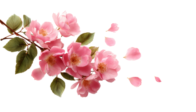 [Transparent Background PNG]Beautiful Pink Flowers and Petals
