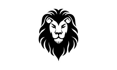 Vector silhouette of a lion's face.