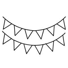 Minimalist Flag Bunting Line Art Vector